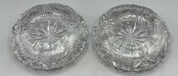 Cut Crystal Ashtrays - 2 Total