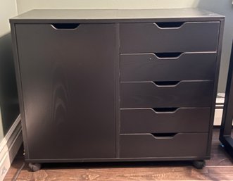 Composite 5-drawer Storage Cabinet On Wheels