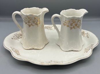 Vintage K.T & T China Co. Creamer & Serving Tray