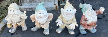 Outdoor Resin Dwarfs Statues - 4 Total