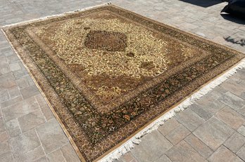 Handmade Silk Rug - 12 X 9