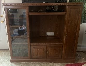 Solid Wood Entertainment Center With Storage