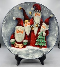 Elaine Thompson 1997 Hand Painted Holiday Ceramic Serving Platter