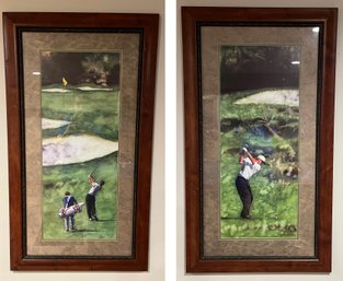 Glen Green Golf Prints Framed - 2 Total - Par 3 / Sweet Swing