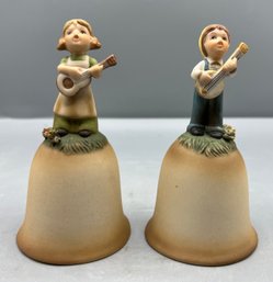 Vintage Hand Painted Porcelain Bells - 2 Total