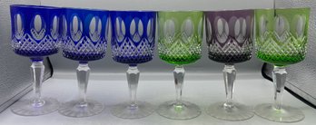 Bohemian Cut Crystal Goblet Set - 6 Total