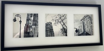 New Yorker Hotel & NYC Building Black And White Photographs In Shadowbox Frame