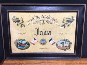 Framed Picture Art - (Iowa).  15in Tall X 20in Long