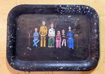 Hand Painted Metal Folk Art Tray