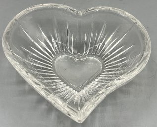 Cut Crystal Heart Shaped Candy Bowl