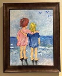 Oil On Canvas Framed - On The Beach