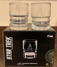 Star Trek U.S.S. Enterprise Glassware Set - 4 Total - New With Box