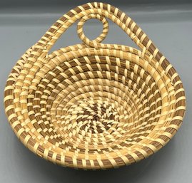 Hand Woven Rattan Bowl With Handle