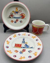 1992 Tiffany & Co. - Tiffany Toys Plate/ Bowl & Mug Set - 3 Pieces Total - Box Included