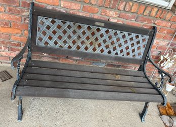 BERKELEY FORGE Cast Iron Wood Slatted Bench