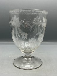 Etched Glass Pedestal Bowl