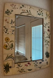 Hand Painted Wooden Frame Wall Mirror