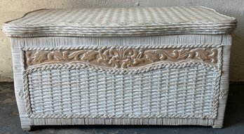 Pier 1 Jamaica Collection Solid Wood Wicker Style Storage Trunk