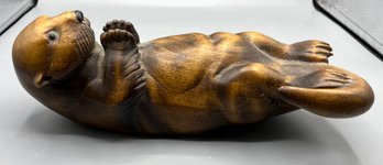 Big Sky Carvers Wooden Otter Figurine