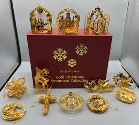 The Danbury Mint Gold Christmas Ornament Set - 12 Total