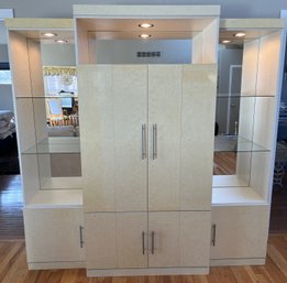 Formica Lighted 3-piece Entertainment Cabinet