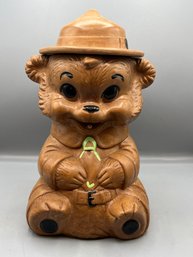 Hand Painted Ceramic Bear Cookie Jar