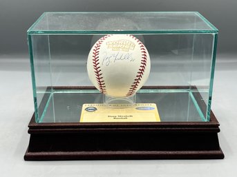 Doug Mirabelli Signed Baseball With Glass & Wood Display Case - COA Included