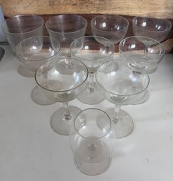 Assorted Glassware Lot Including Brandy, Cocktail, & Snifter Glasses- 10 Pieces