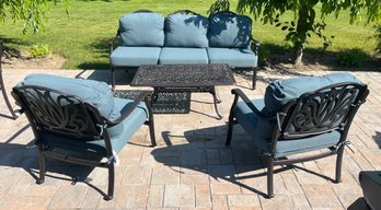 Outdoor Cast Aluminum Patio Set - 4 Piece Set - Cushions Included