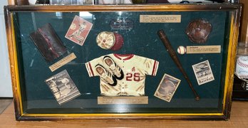 Decorative Wooden Glass Display Shadow Box - The Story Of Baseball