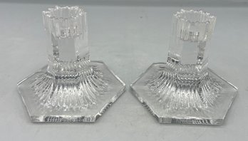 Tiffany & Co. Louis Comfort Collection Crystal Candlestick Holder Set - 2 Total