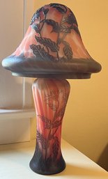Emile Galle Art Glass Mushroom Lamp - Missing Cord