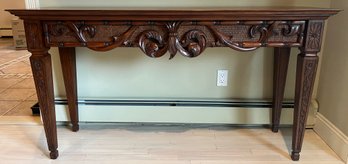 Ethan Allen Ornate Solid Wood Console Table