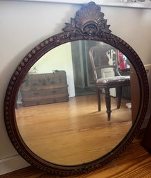 Antique Round French Style Gilded Mirror