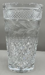 Decorative Cut & Etched Floral Pattern Crystal Vase