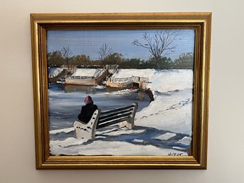 Original Weiss Oil On Canvas Framed - Winter Landscape