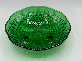 Anchor Hocking Hobnail Green Glass Candy Bowl
