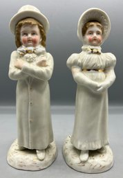 Vintage Hand Painted Porcelain Figurines - 2 Total