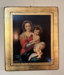 Vintage Religious Icon Wooden Wall Decor - Made In Italy