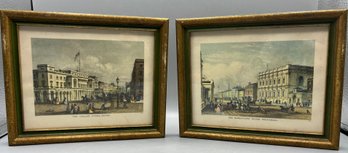 Vintage Prints Framed - 'the Banqueting House Whitehall' & 'the Italian Opera House' - 2 Total
