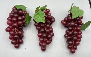 Decorative Faux Grapes - 3 Total