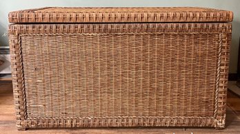 Pier 1 Imports Wooden Wicker Storage Chest With Handles