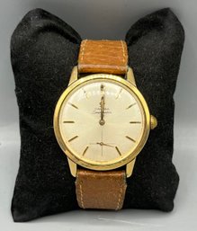 Vintage Omega Sea-master Mens Watch With Leather Strap