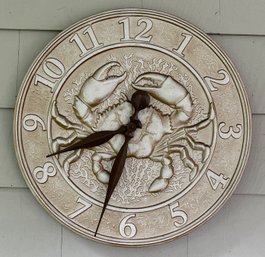 Cast Iron Crab Pattern Battery Operated Wall Clock