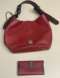 Dooney & Bourke Pebble Grain Leather Hand Bag With Wallet Included - 2 Piece Lot