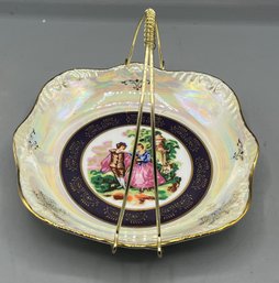 Fine Porcelain Trinket Dish With Handle