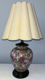 Hand Painted Ceramic Floral Pattern Table Lamp
