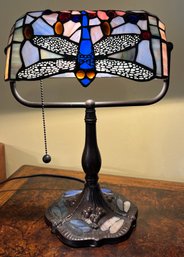 Stained Glass Dragonfly Pattern Table Lamp