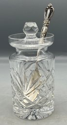Galway Crystal Sugar Bowl With Silver Plated Spoon Included