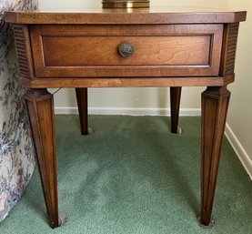 Drexel Furniture Wooden End Table With Drawer - 2 Total